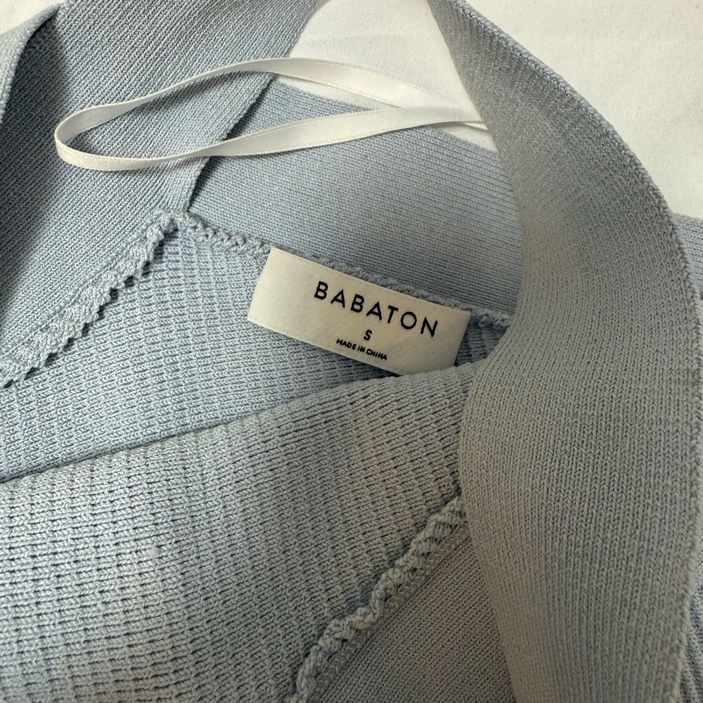 Blue Ribbed Cross-Back Top - Picture 2 of 3